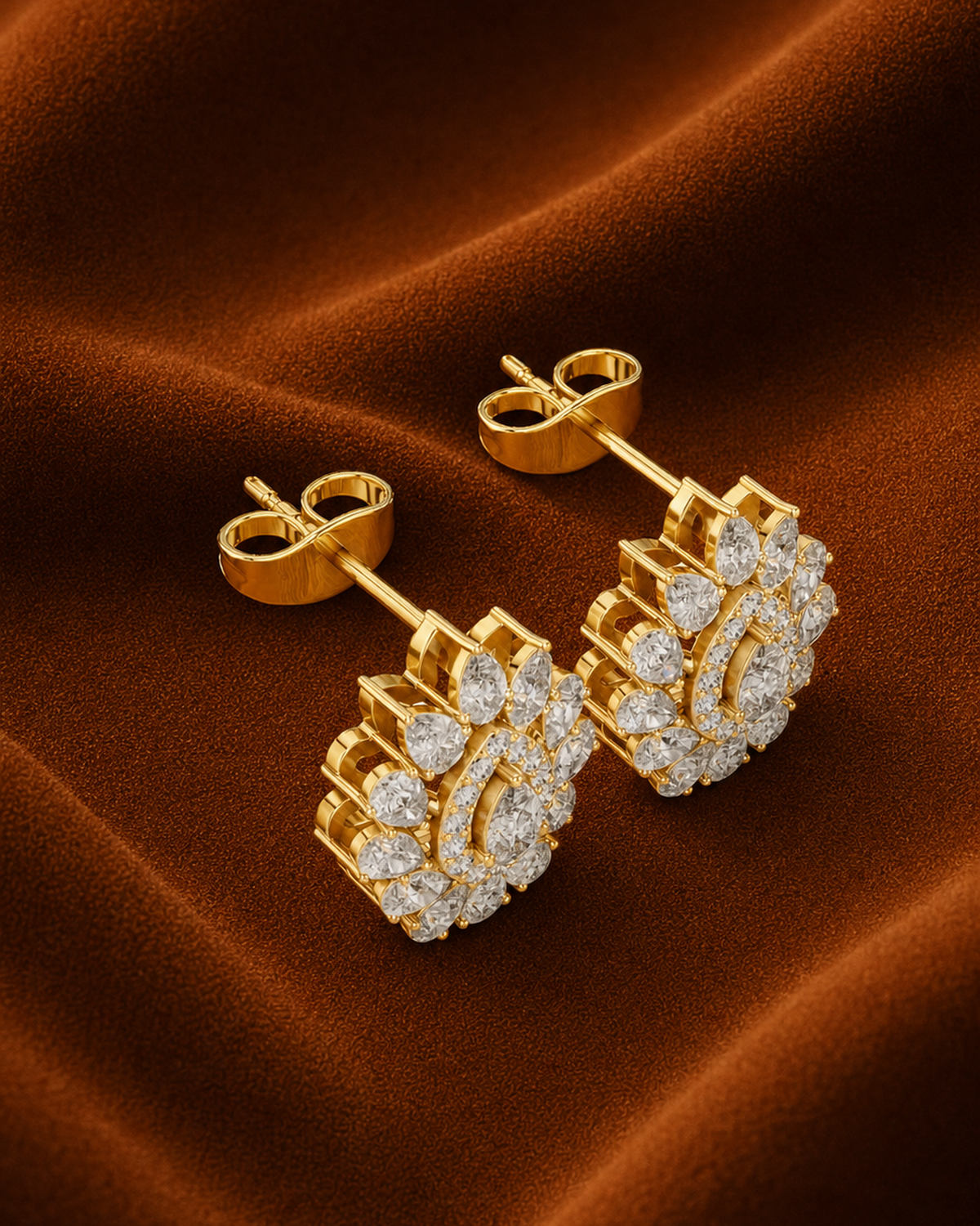 Pear Halo Cluster Studs by MONICONIC