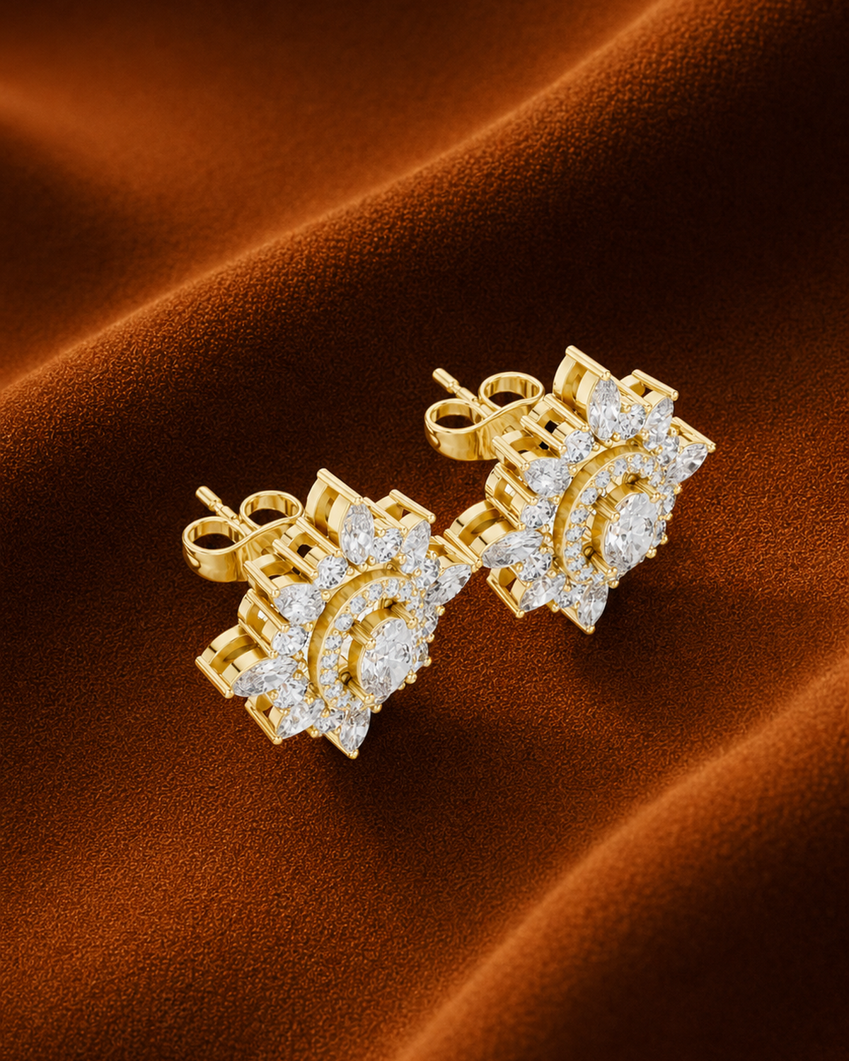 Sunburst Lab Grown Diamond Studs by MONICONIC