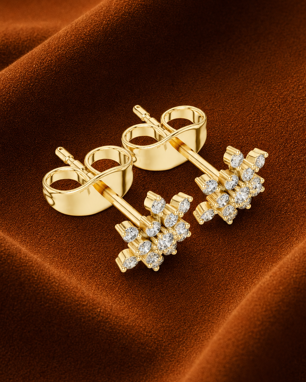Snowflake Diamond Stud Earrings by MONICONIC