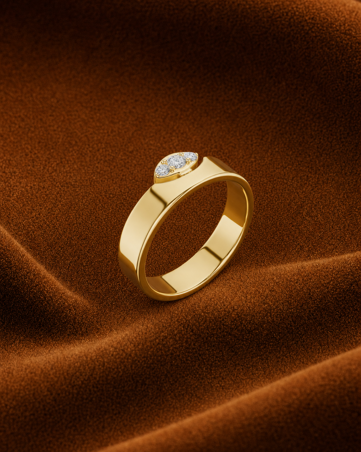 U Collar Three-Stone Ring by MONICONIC