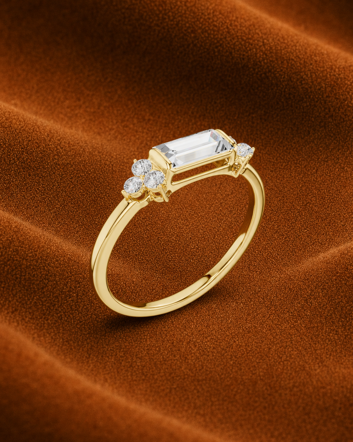 East-West Baguette Ring by MONICONIC