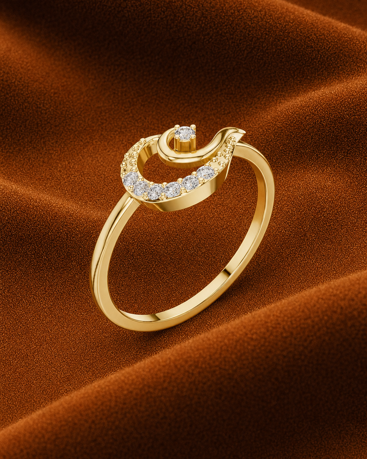 Crescent Pavé Ring by MONICONIC