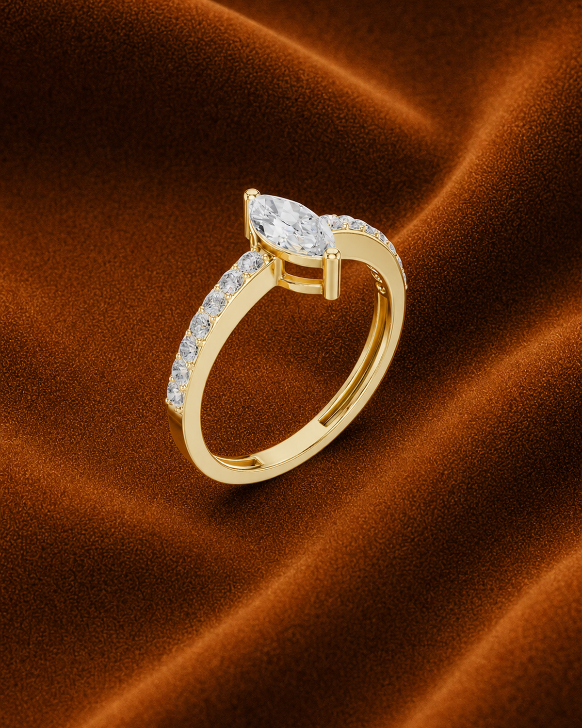 Marquise Collet Pavé Ring by MONICONIC
