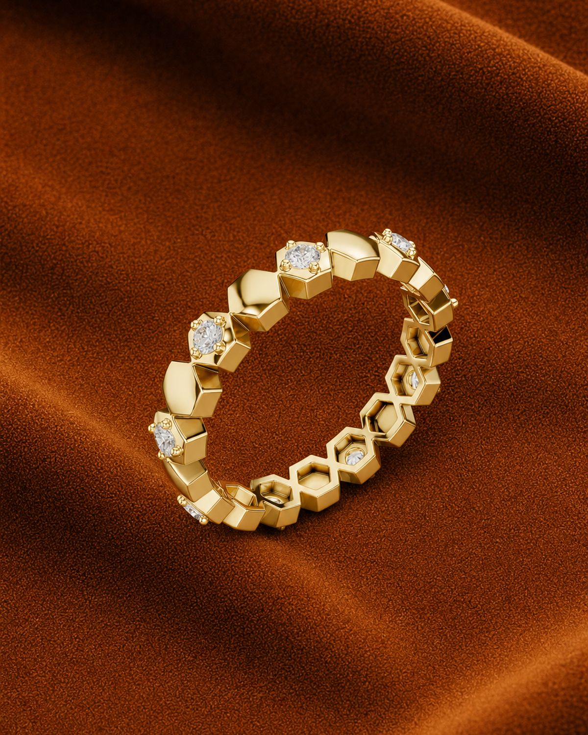 Honeycomb Diamond Band by MONICONIC