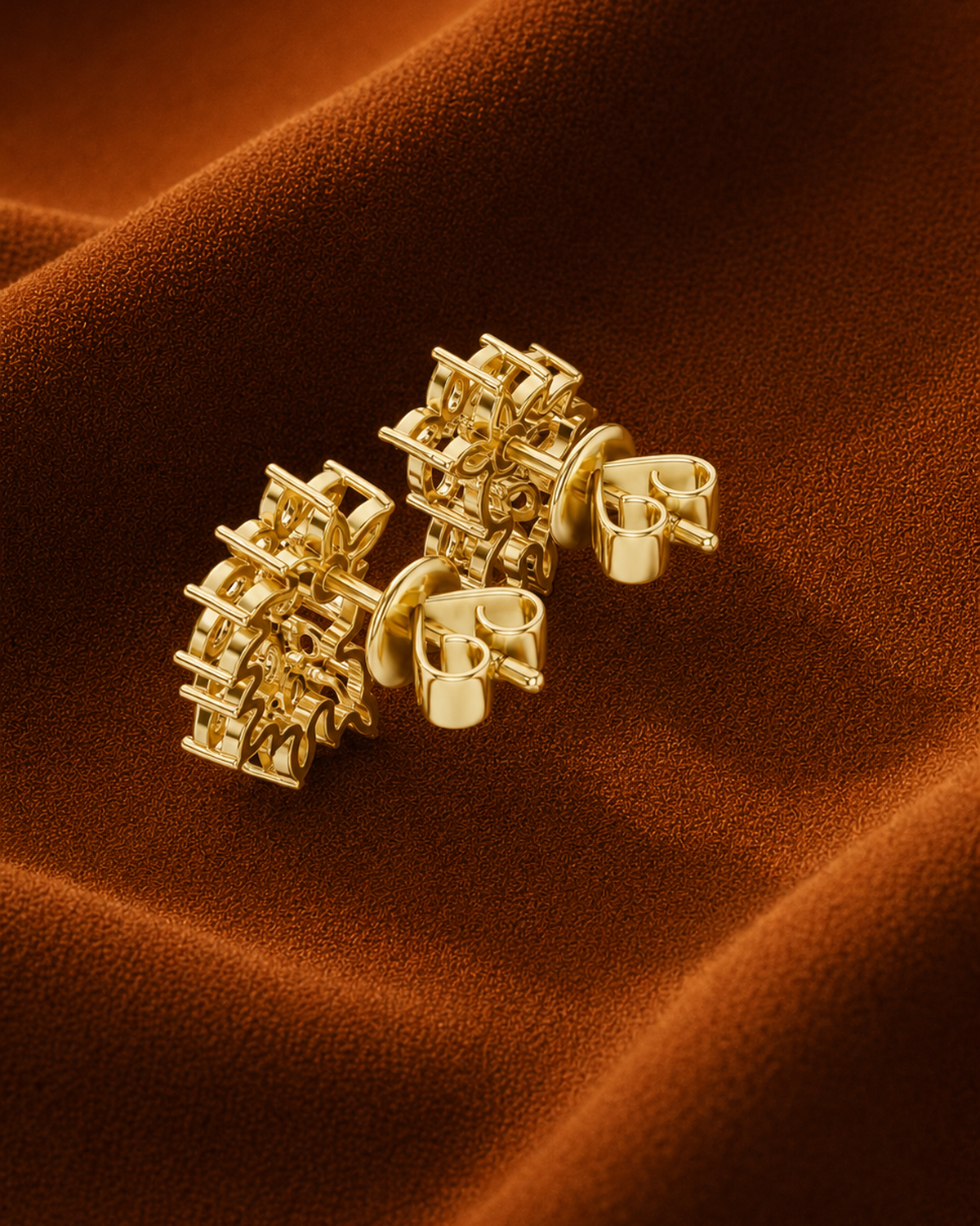 Marquise Leaf Diamond Stud Earrings by MONICONIC