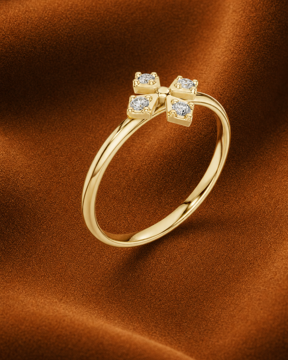Quatrefoil Diamond Ring by MONICONIC