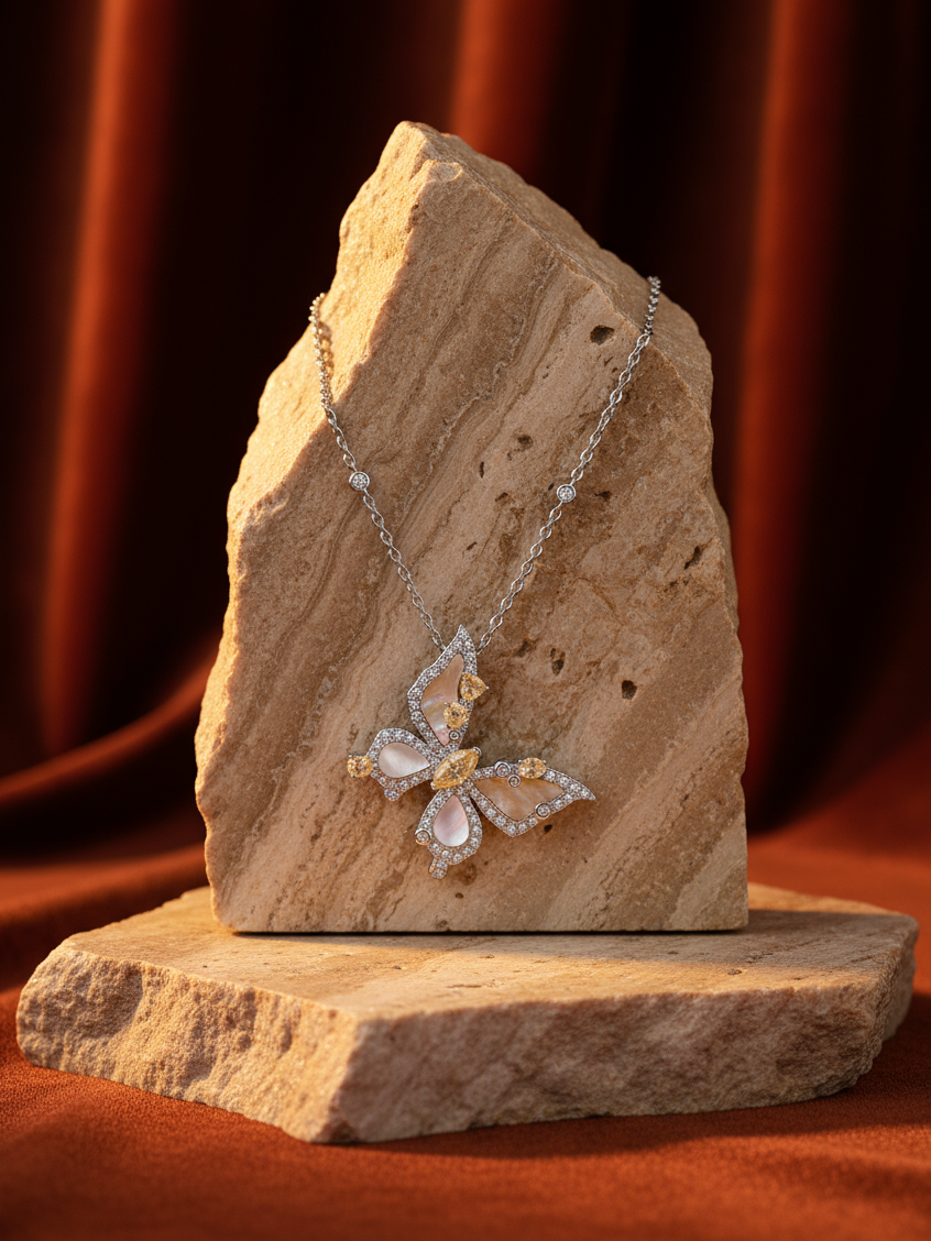 Butterfly Bloom Side Necklace