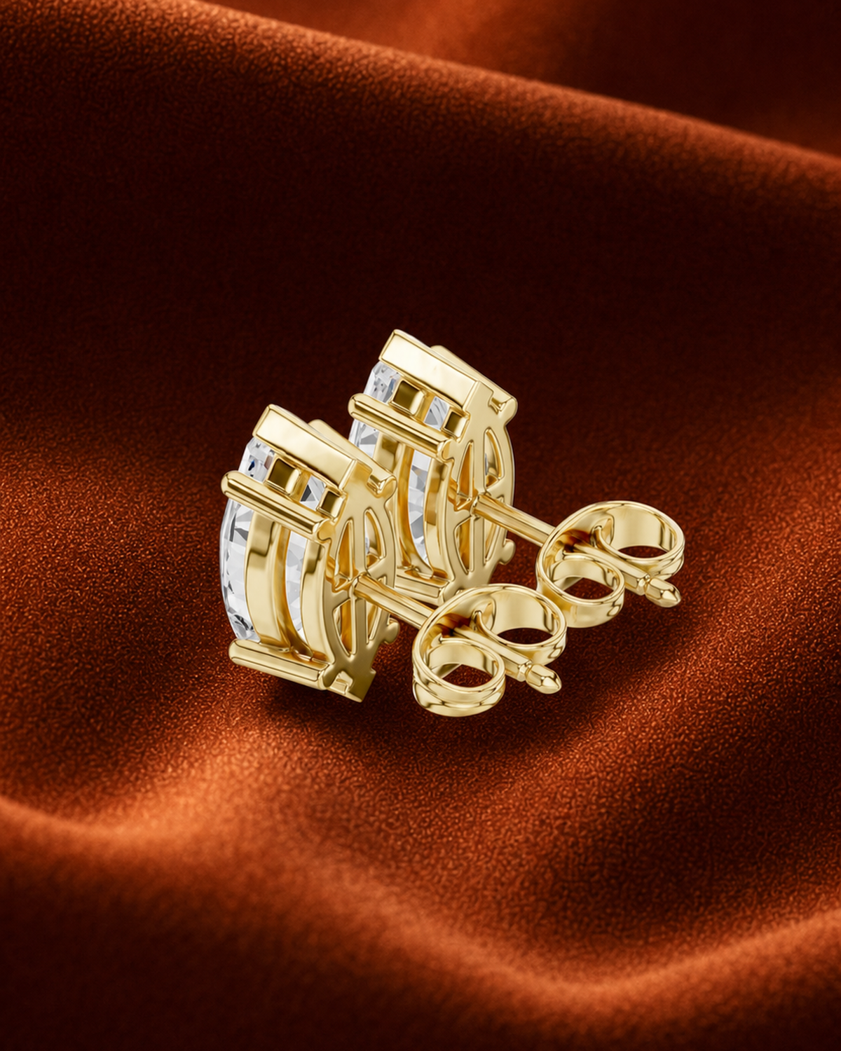 Marquise Solitaire Diamond Stud Earrings by MONICONIC