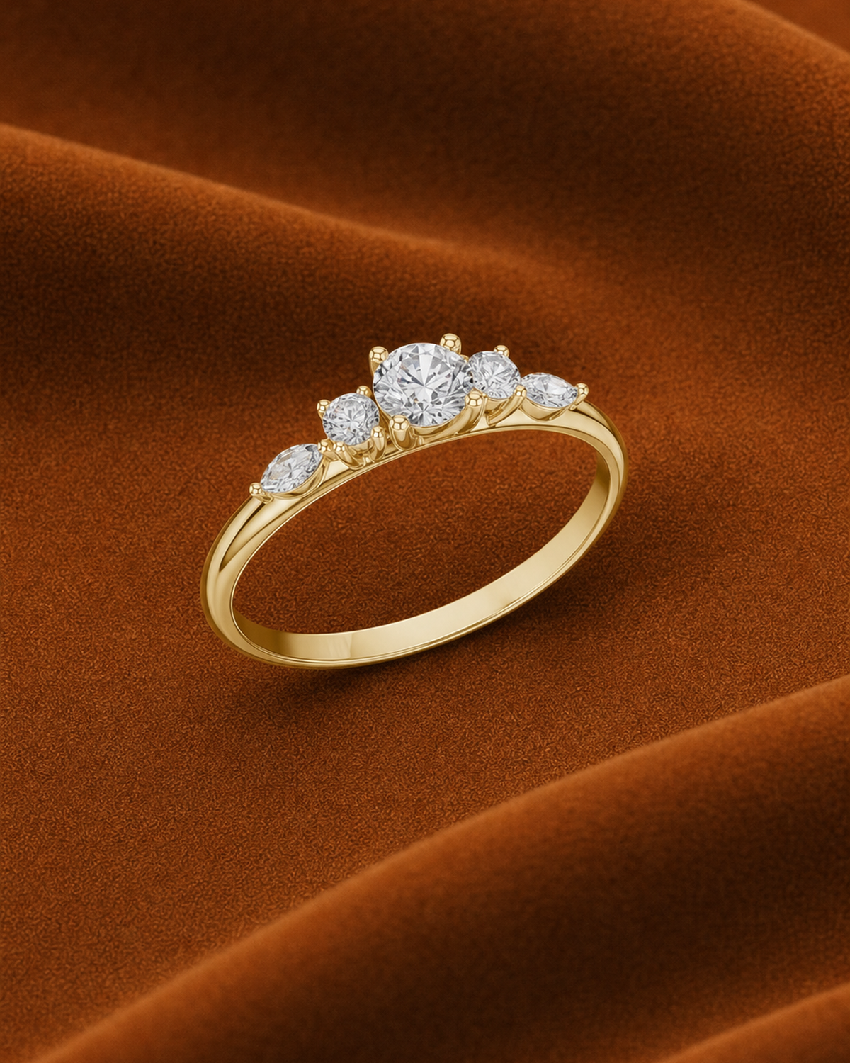 Marquise Tapered Five Stone Ring by MONICONIC