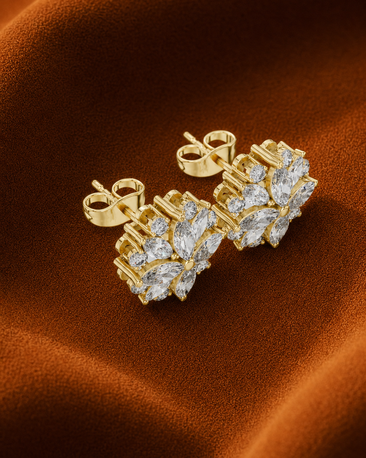 Marquise Rosette Stud Earrings by MONICONIC