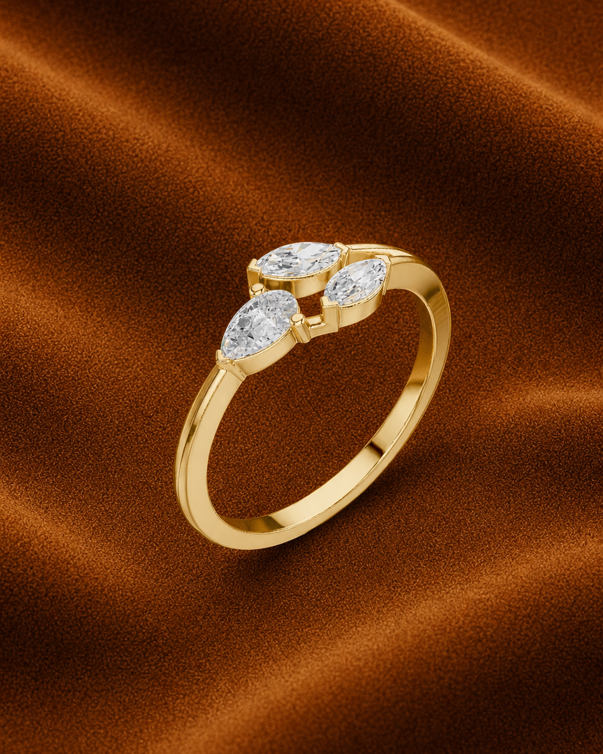 Pear & Marquise Bypass Ring by MONICONIC