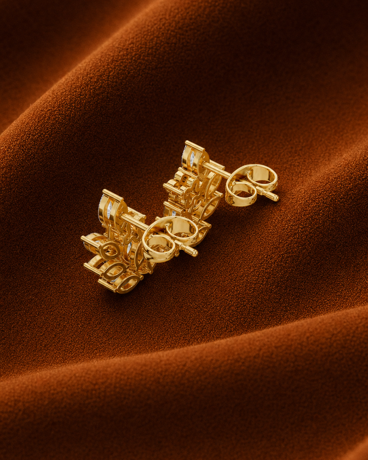 Vine Marquise Diamond Stud Earrings by MONICONIC