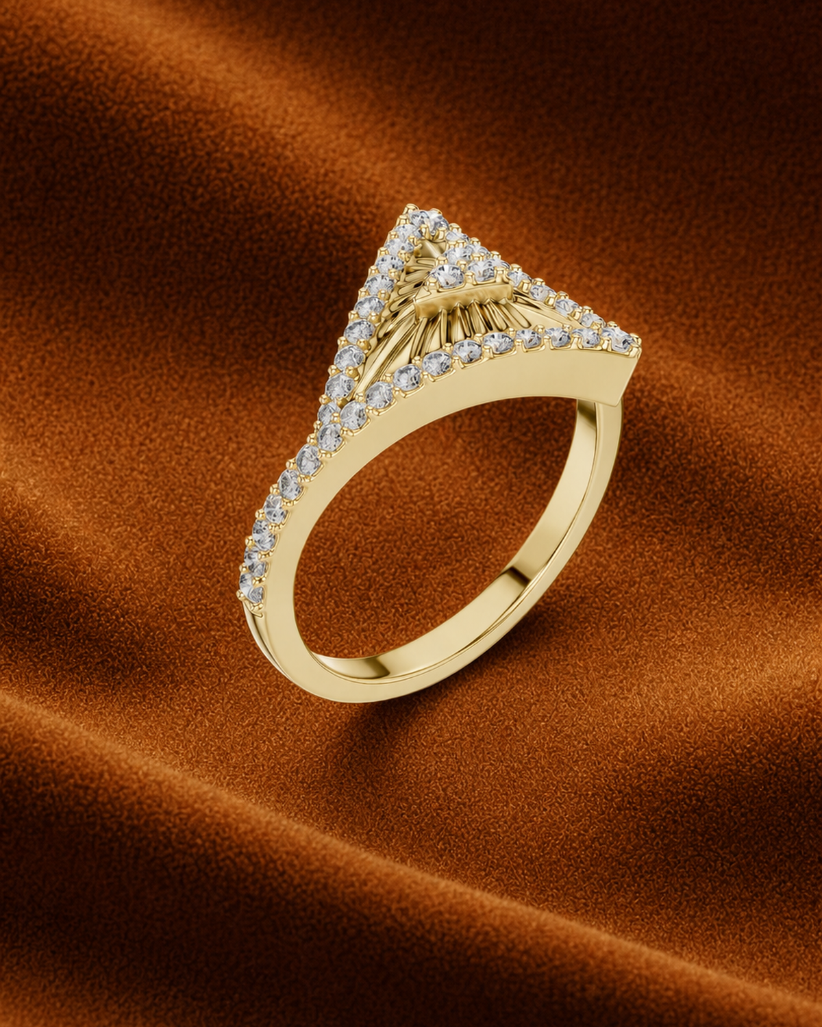 Sunburst Triangle Ring by MONICONIC