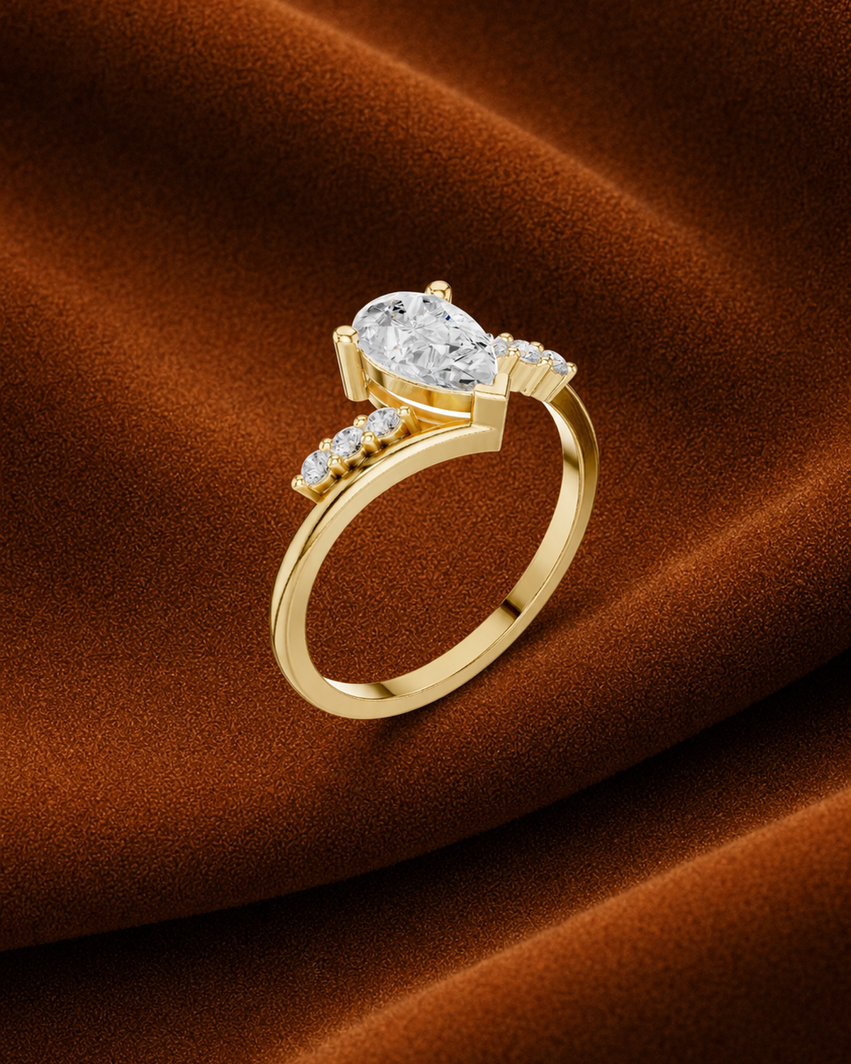 Pear Cut Split Shoulder Ring by MONICONIC