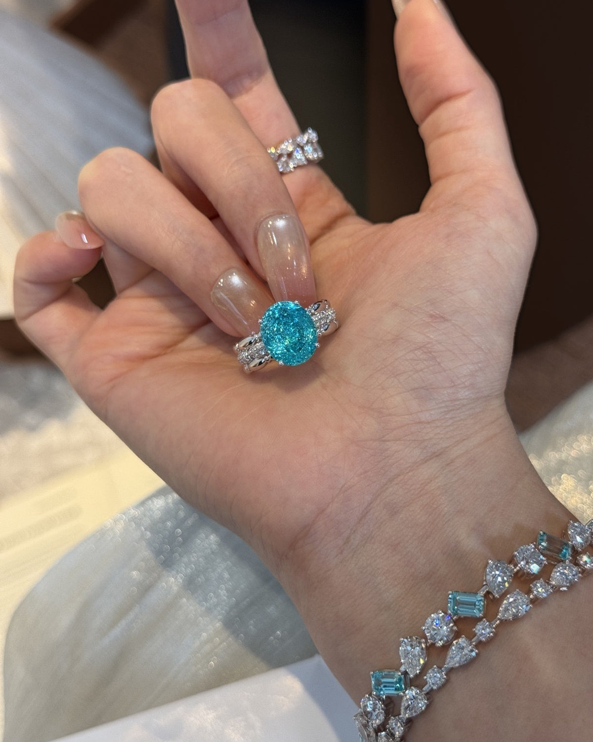 Aqua Lumen Paraiba Ring by MONICONIC