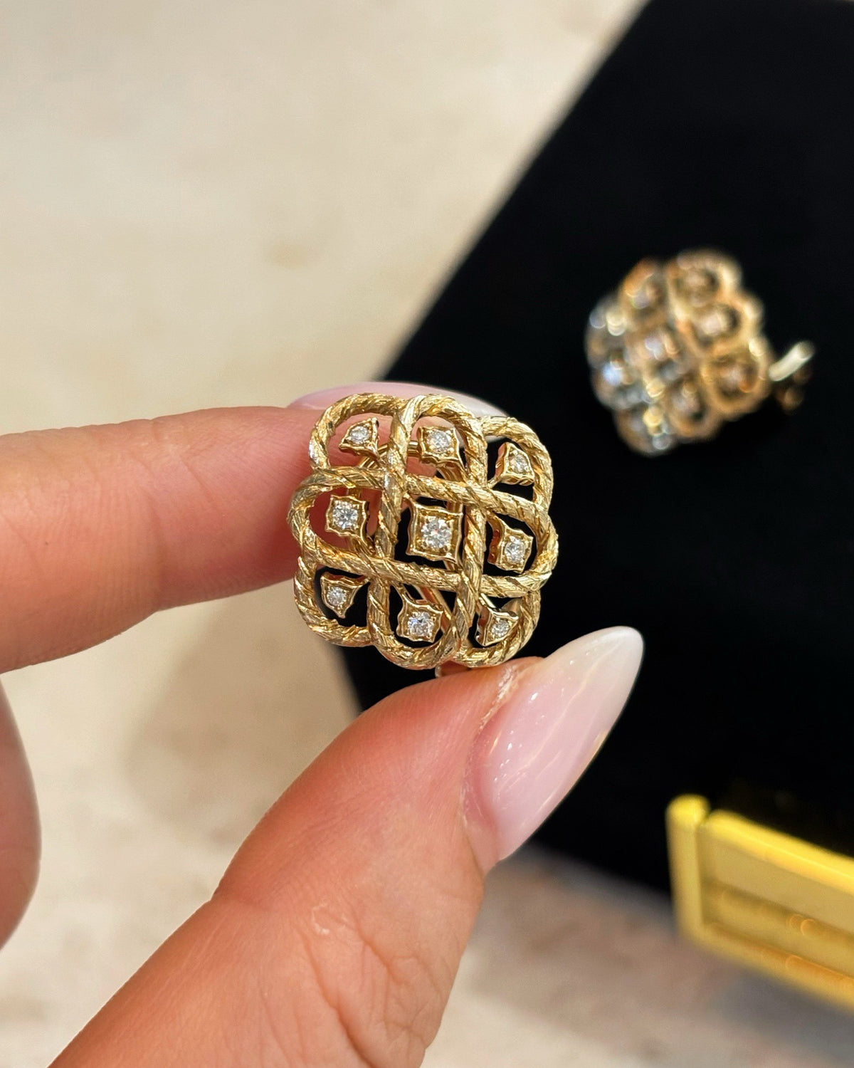 Rope Quatrefoil Stud Earrings by MONICONIC