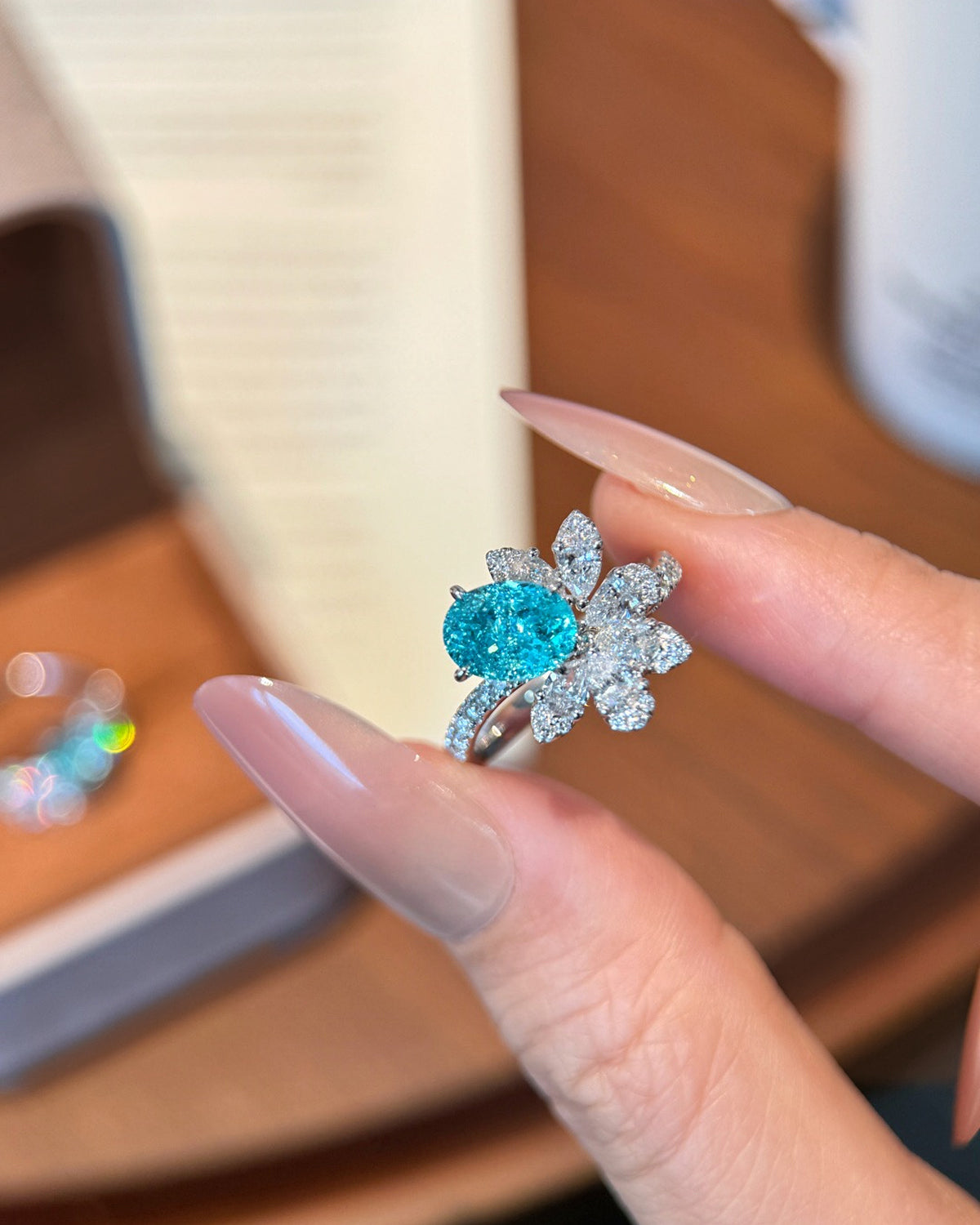 Paraiba Petal Ring by MONICONIC