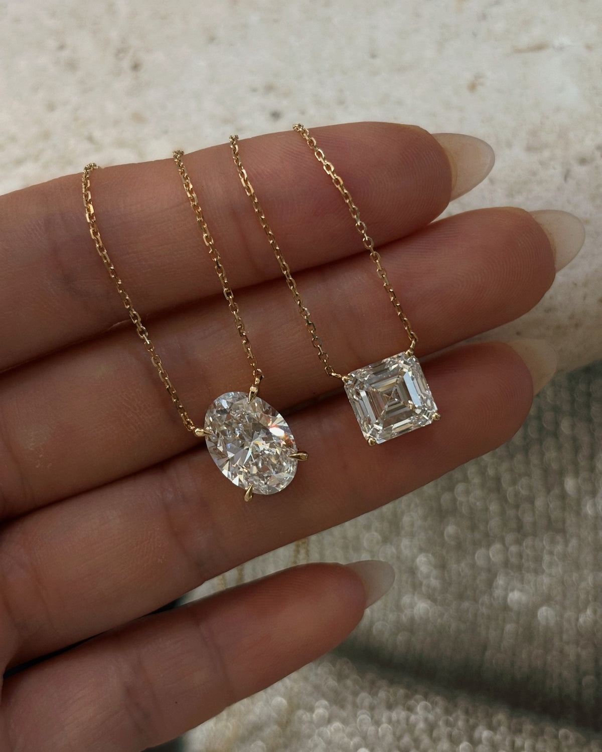 Asscher Pendant Necklace by MONICONIC