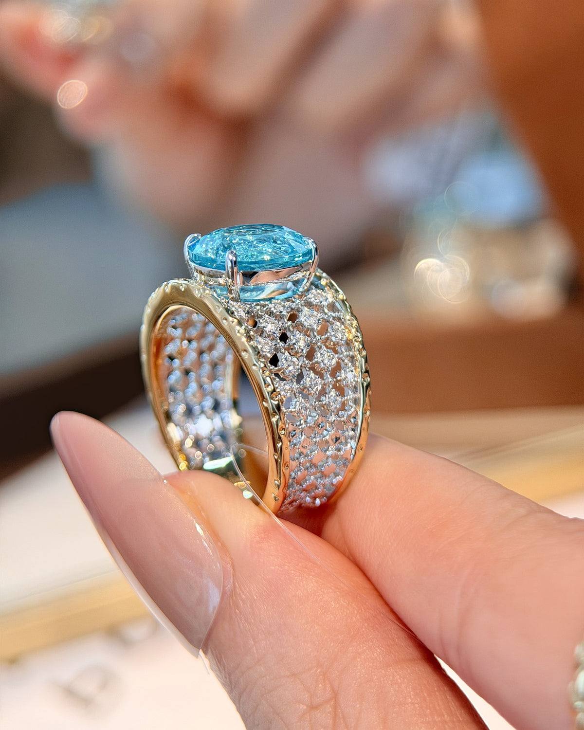 Marin Oval Paraiba Ring by MONICONIC