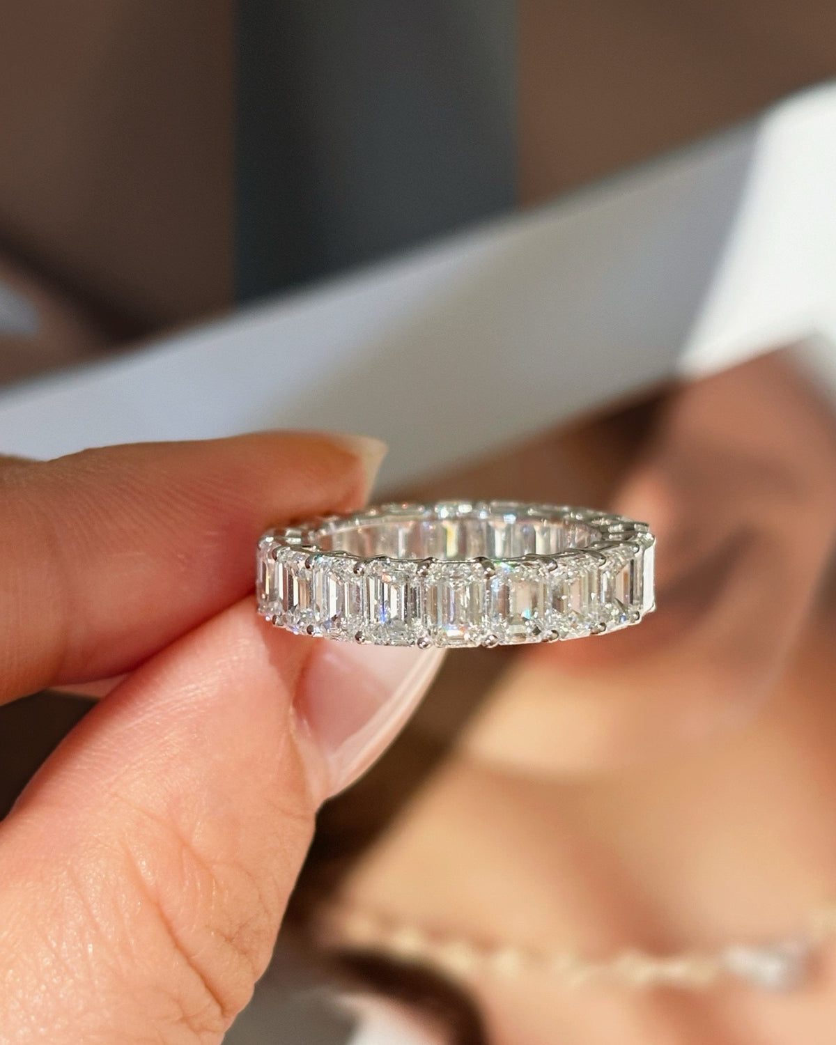 Emerald Line Eternity Ring by MONICONIC