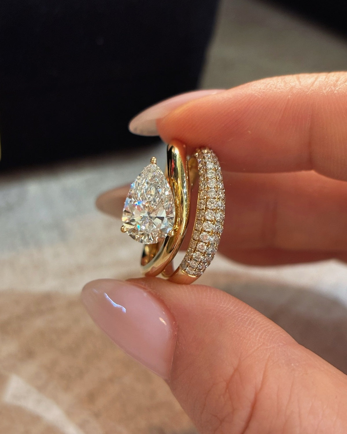 Auric Pear Ring by MONICONIC