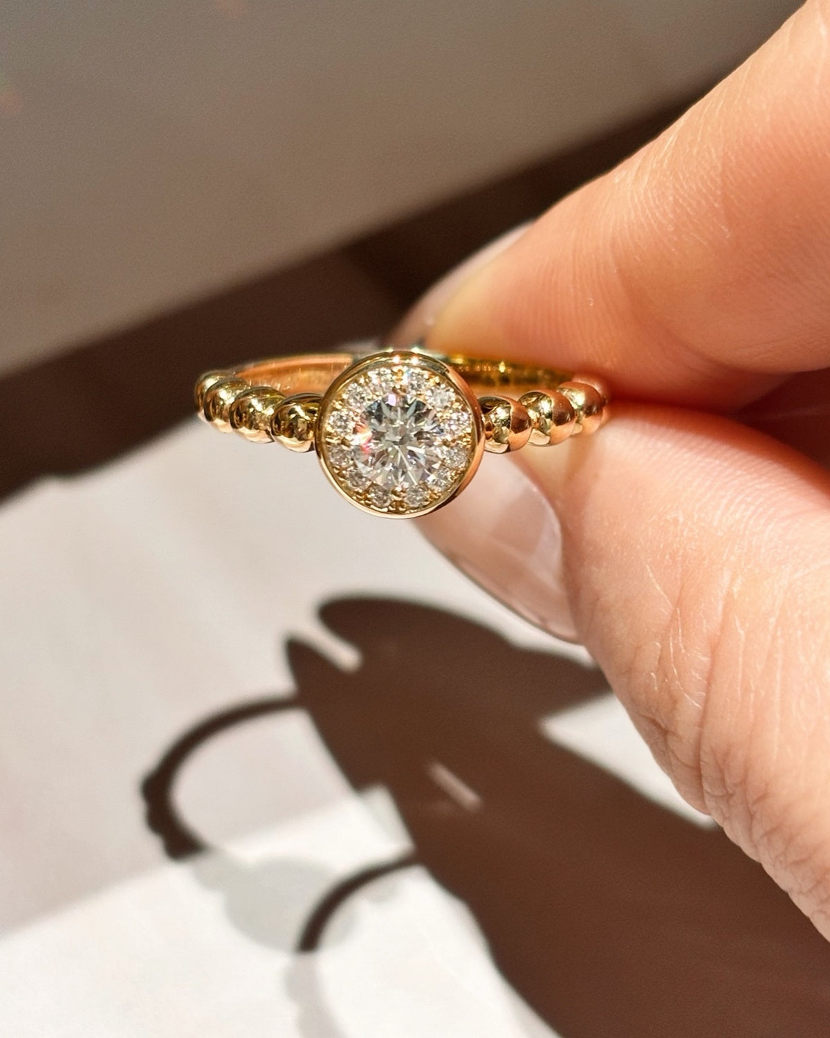 Luna Bead Halo Ring by MONICONIC