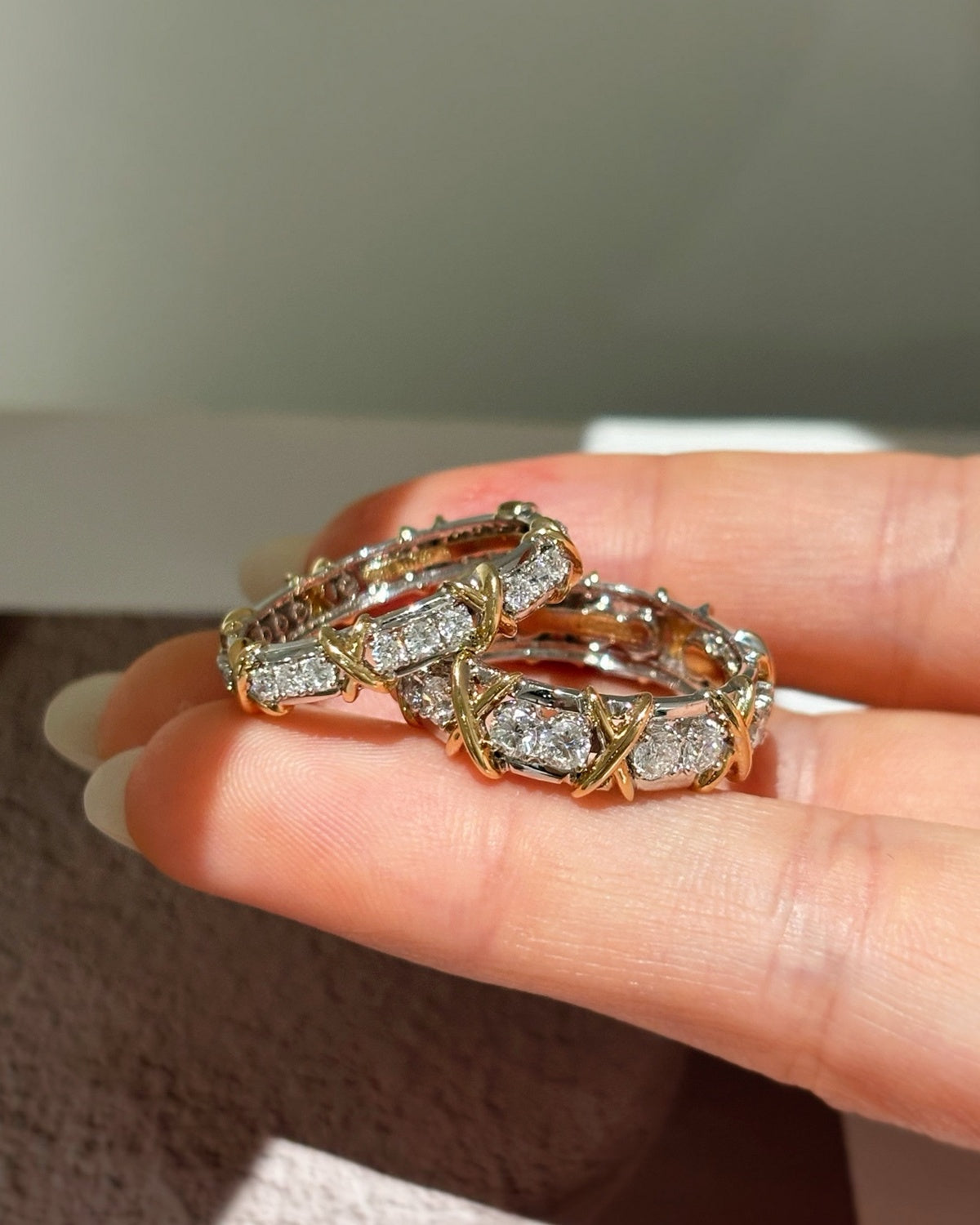 X Lattice Eternity Ring by MONICONIC