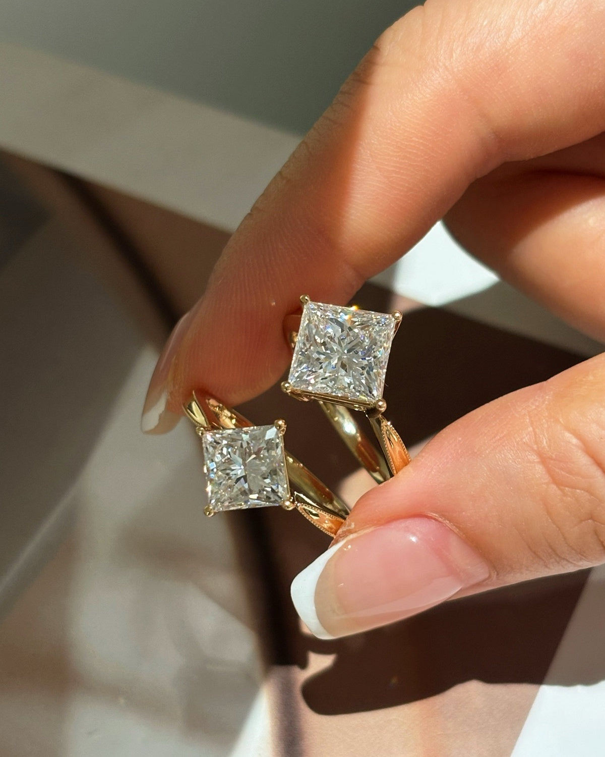 Prism Square Solitaire Ring by MONICONIC