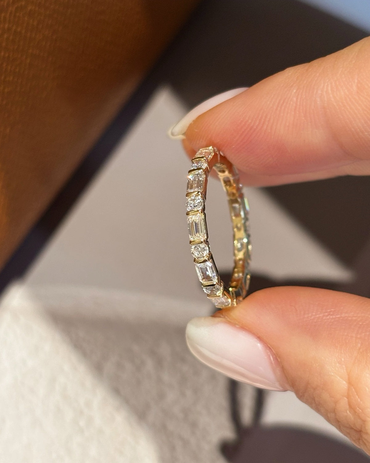 Baguette Mosaic Ring by MONICONIC