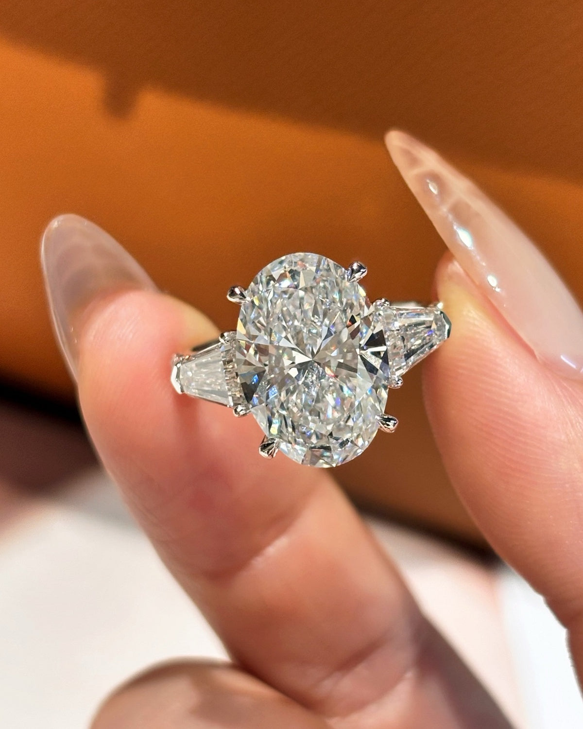 Oval Tapered Baguette Ring by MONICONIC
