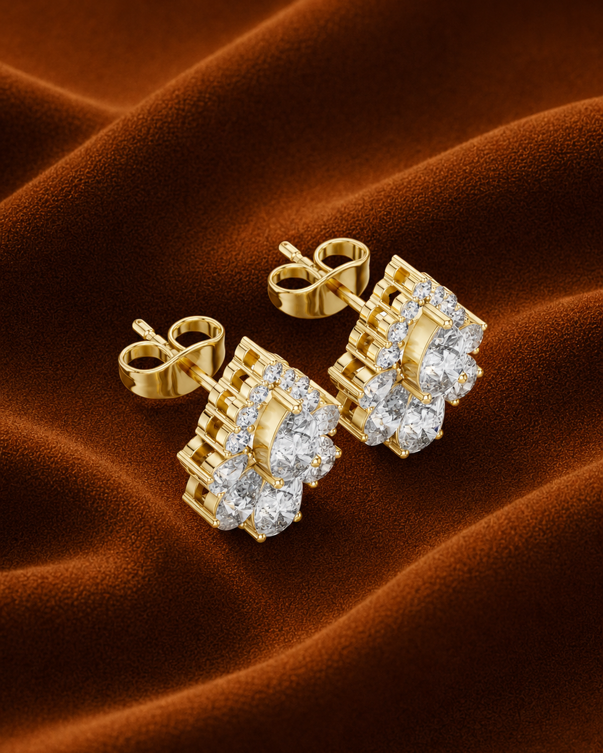 Pear Cluster Lab-Grown Diamond Studs by MONICONIC