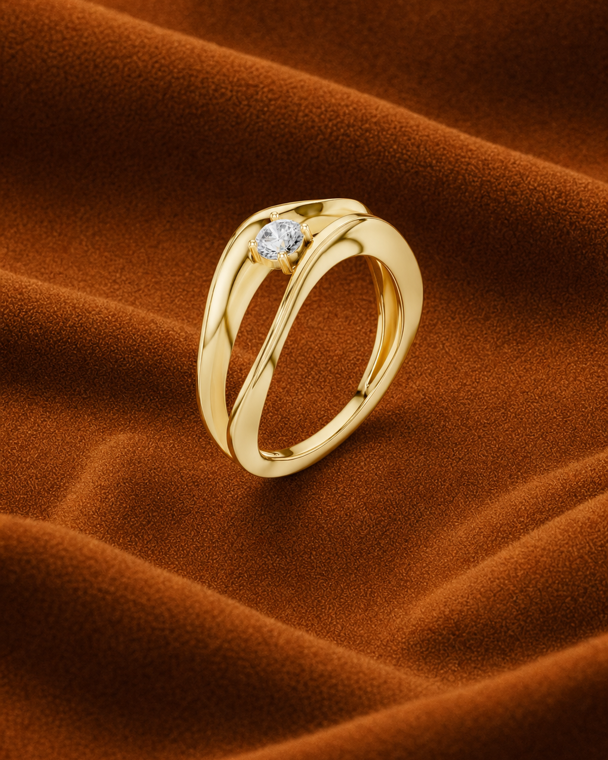 Bypass Solitaire Ring by MONICONIC