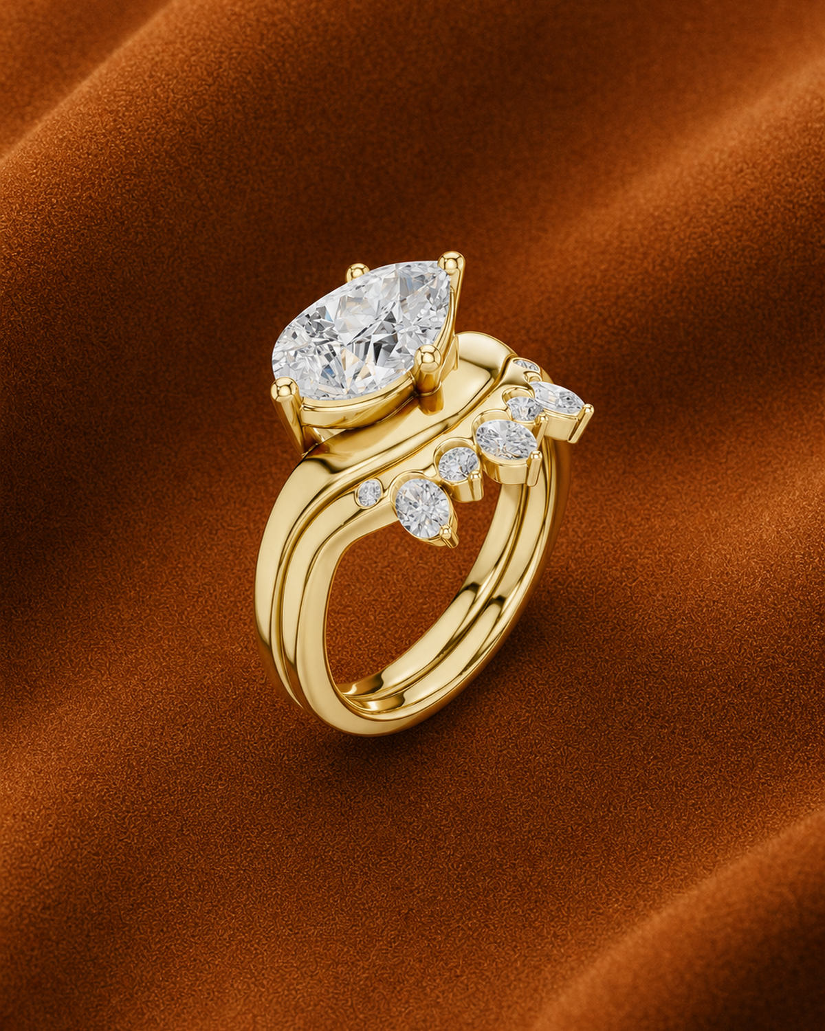 Pear-Cut Crown Ring by MONICONIC