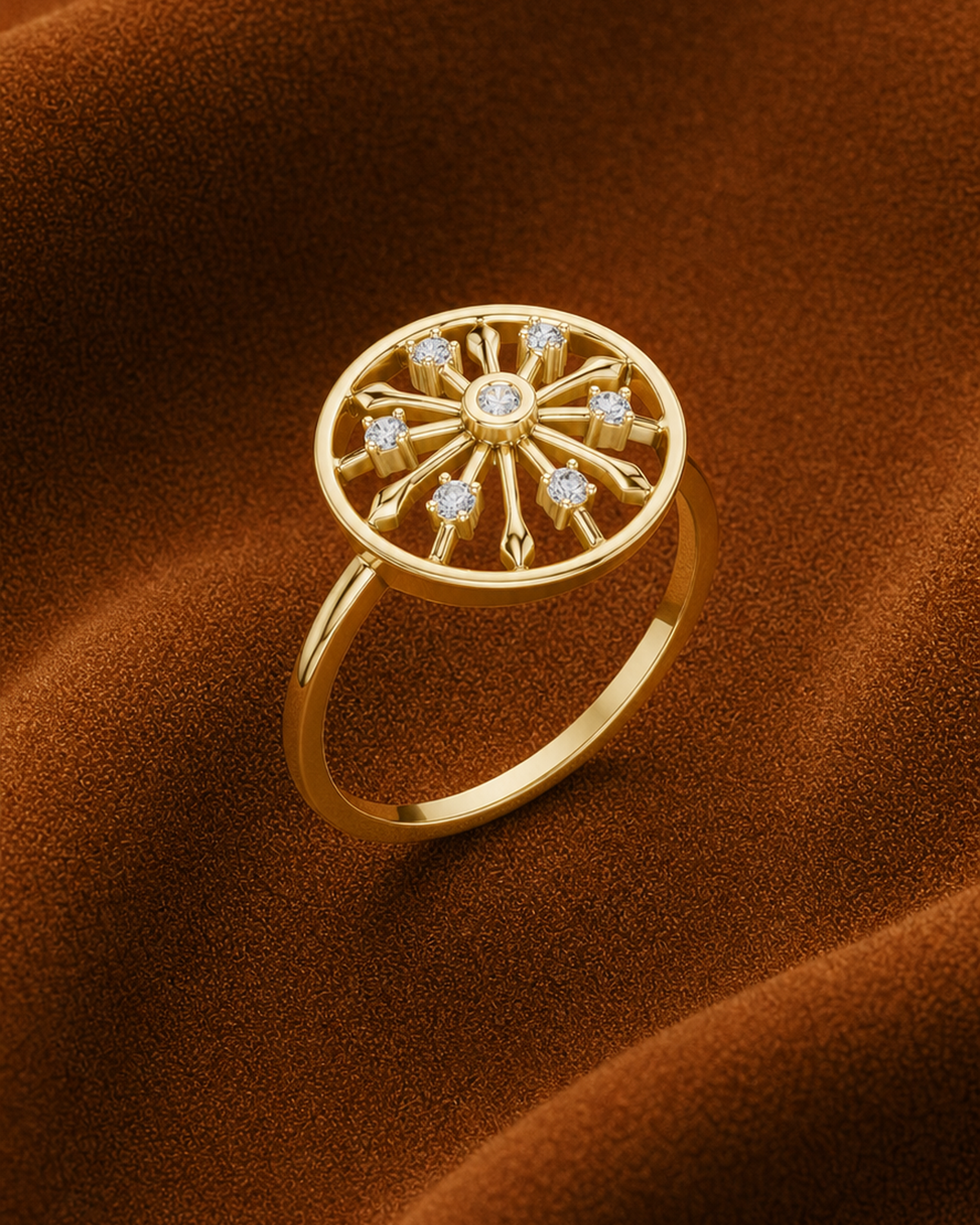 Sunburst Medallion Ring by MONICONIC