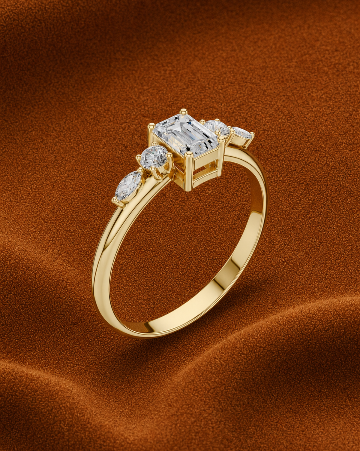Emerald-Cut Five-Stone Ring by MONICONIC