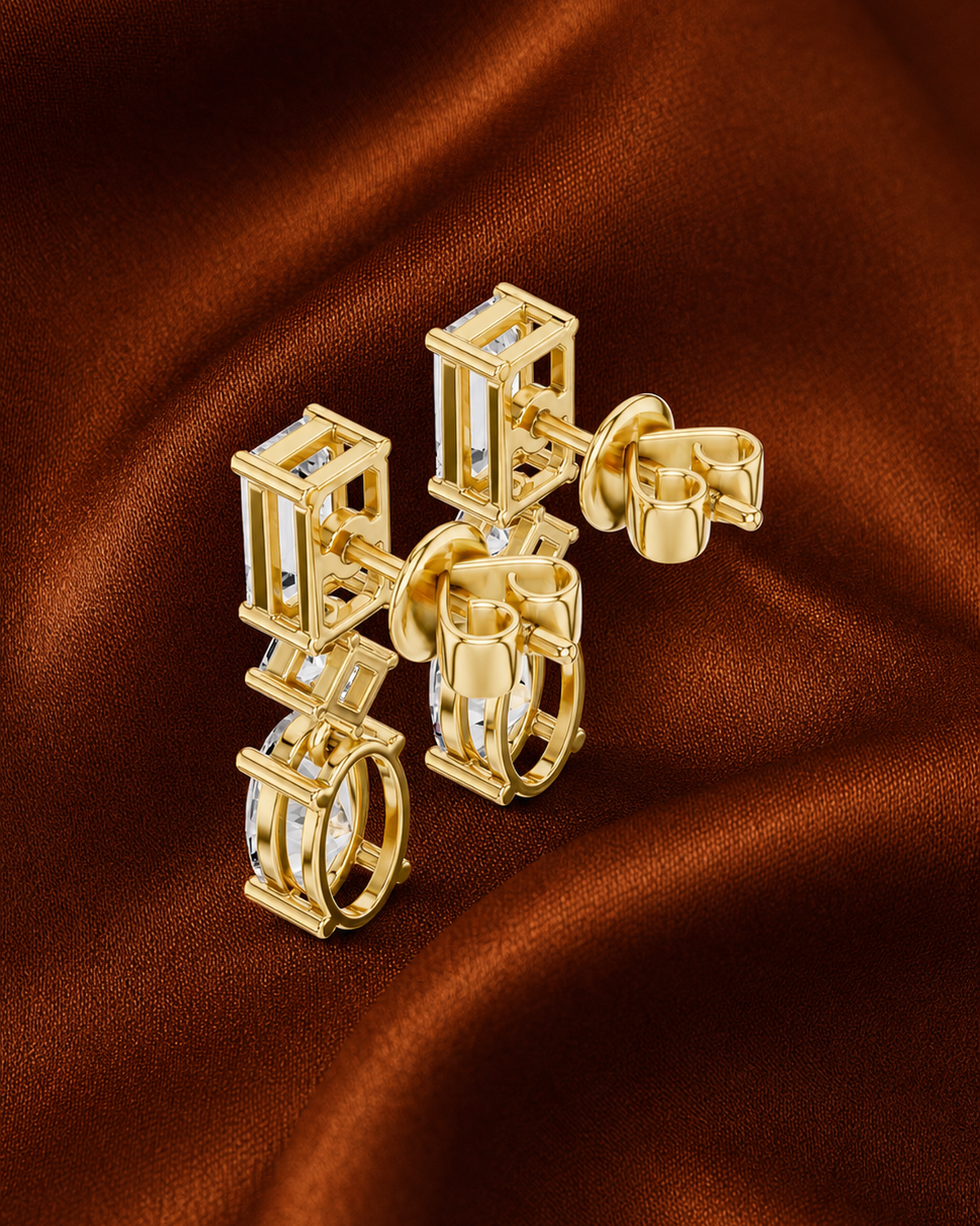 Mixed-Cut Lab-Grown Diamond Drop Earrings by MONICONIC