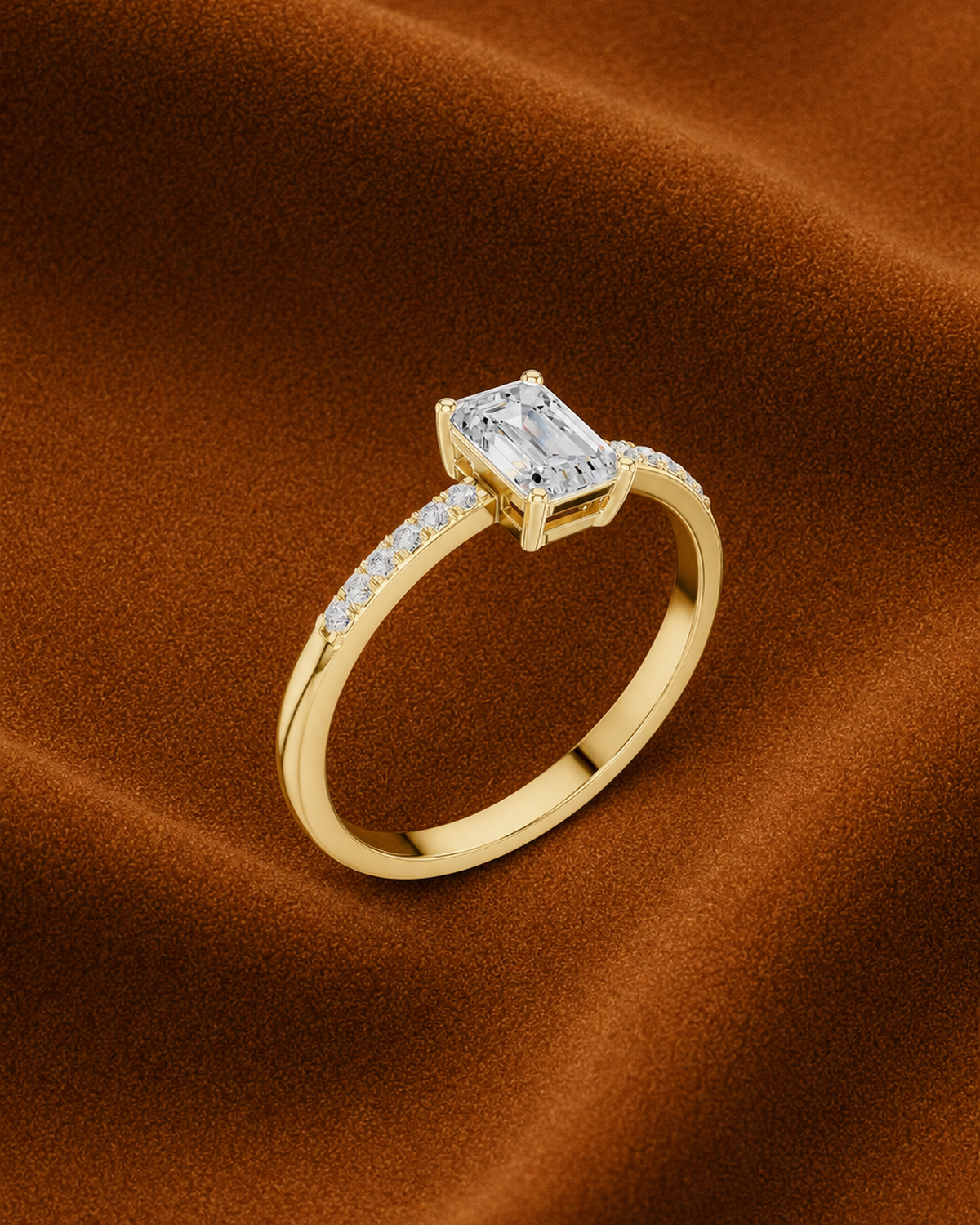 Emerald-Cut Pavé Ring by MONICONIC