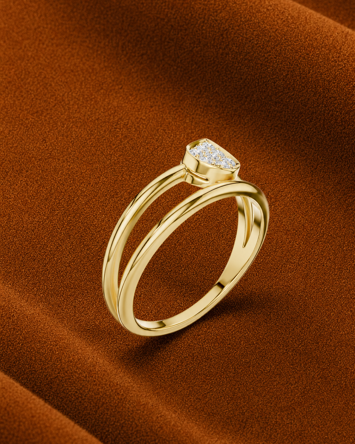 East West Pear Pavé Ring by MONICONIC