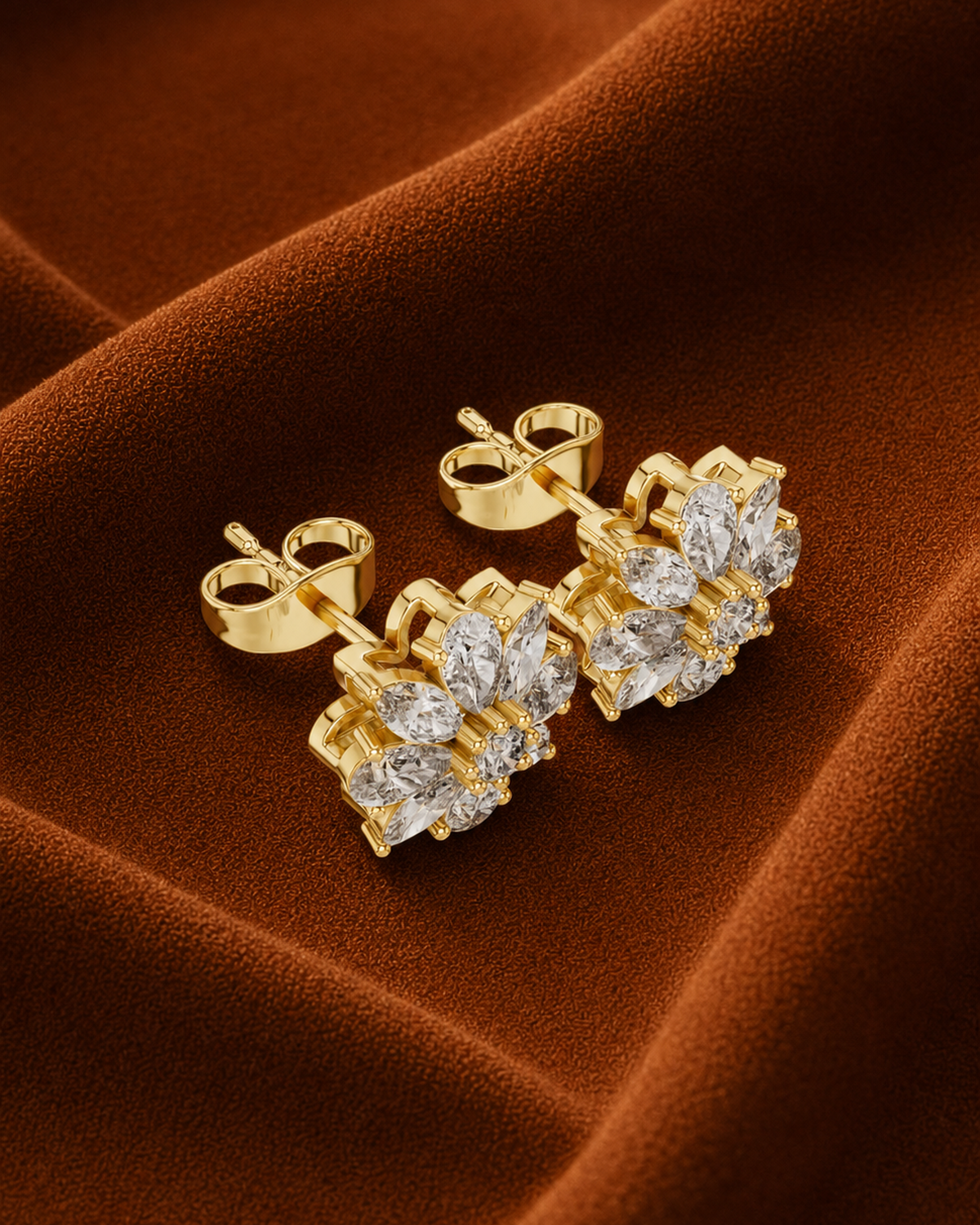 Lab-Grown Diamond Rosette Stud Earrings by MONICONIC