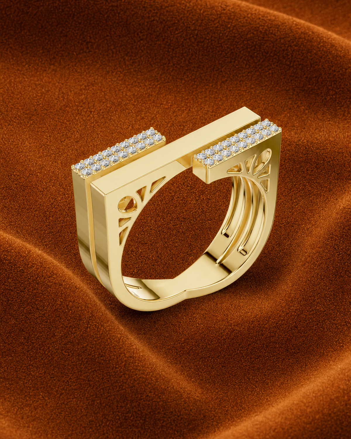 Double Bar Open Ring by MONICONIC