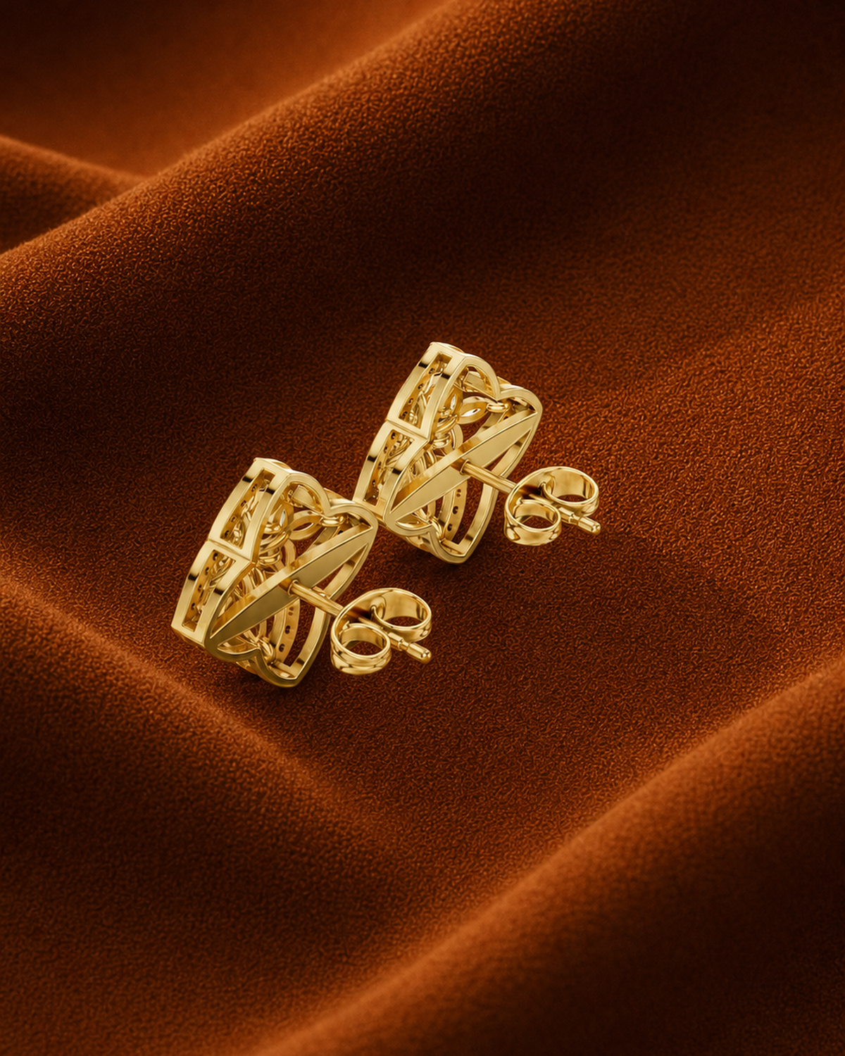 Marquise Quatrefoil Diamond Stud Earrings by MONICONIC