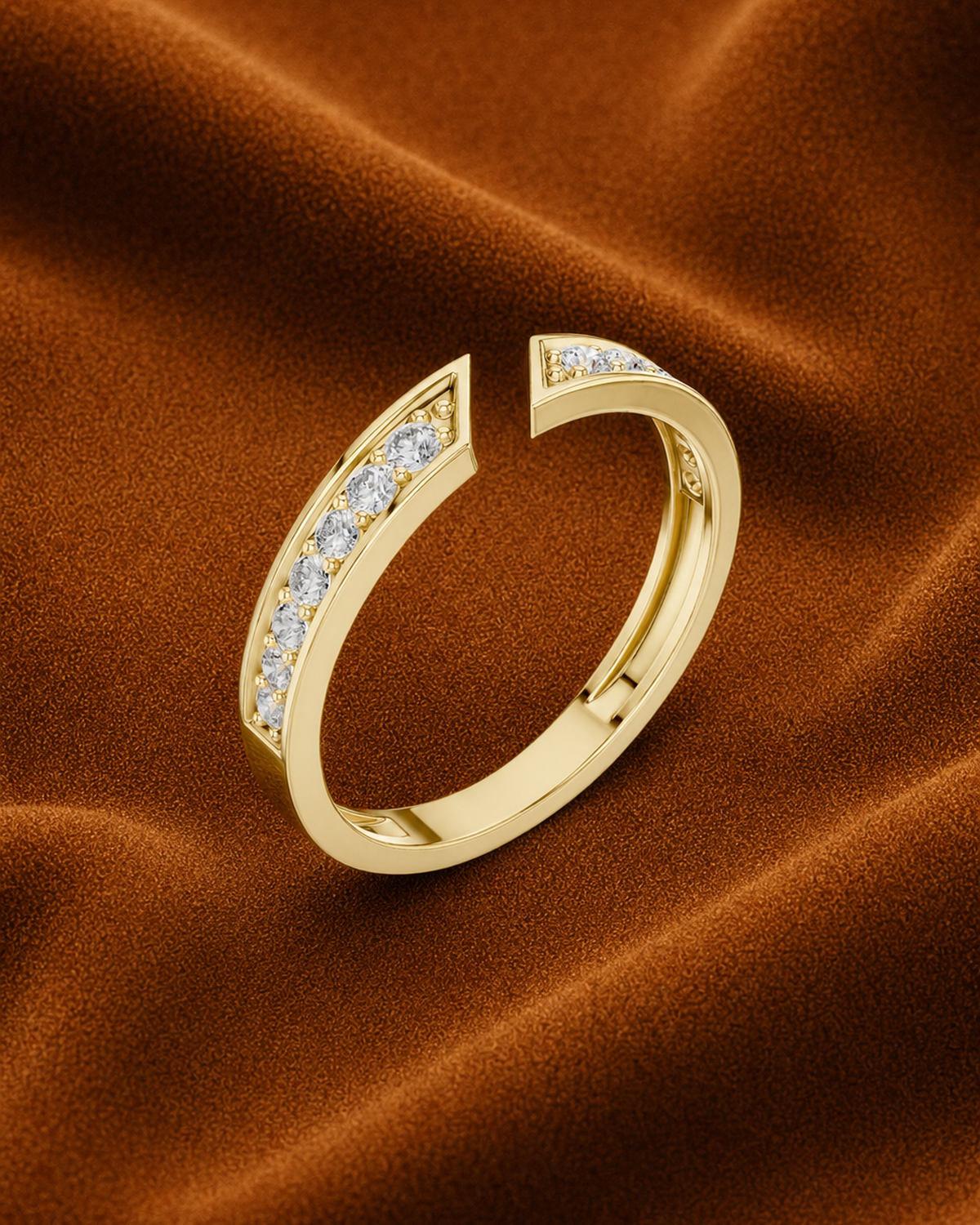 Open Chevron Pavé Ring by MONICONIC