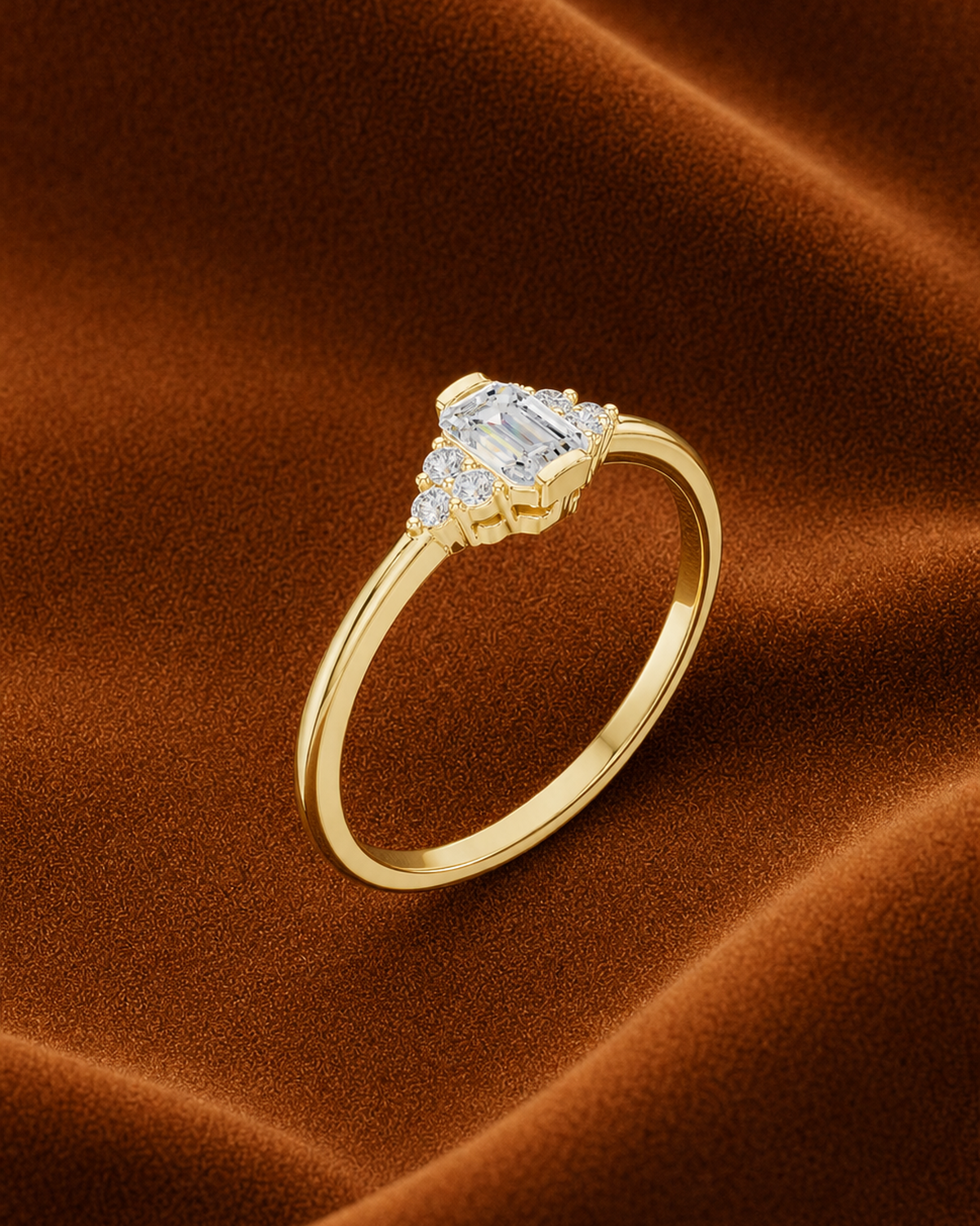 Emerald-Cut Cluster Ring by MONICONIC