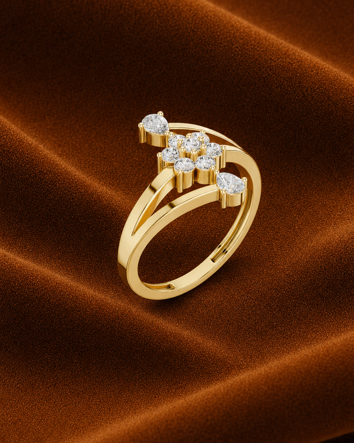 Pear Accent Floral Ring by MONICONIC