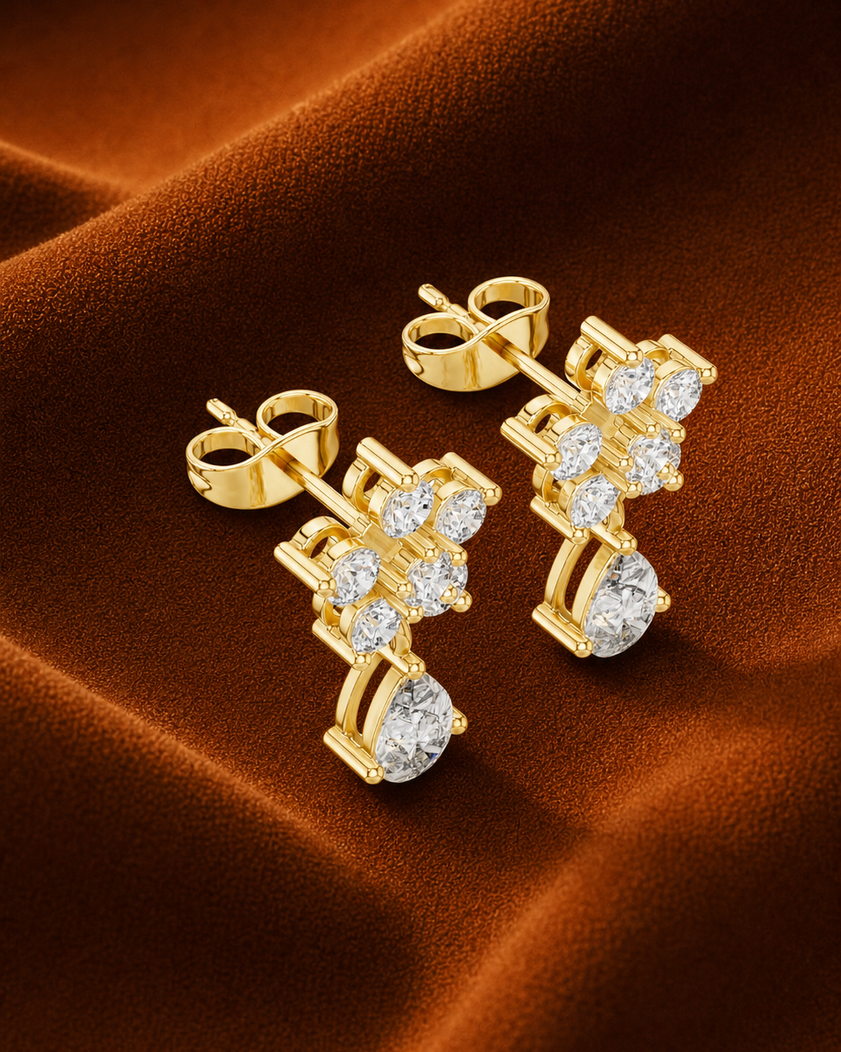 Rosette Pear Drop Earrings by MONICONIC