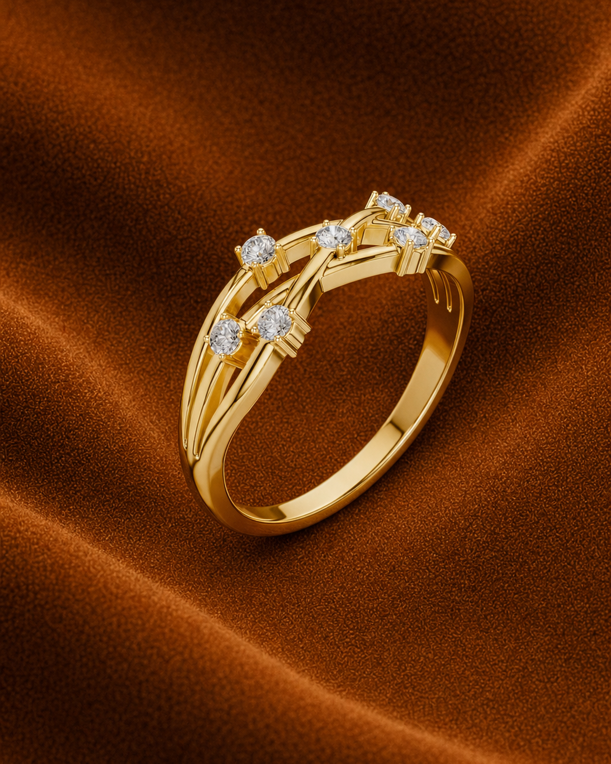 Crisscross Diamond Band by MONICONIC