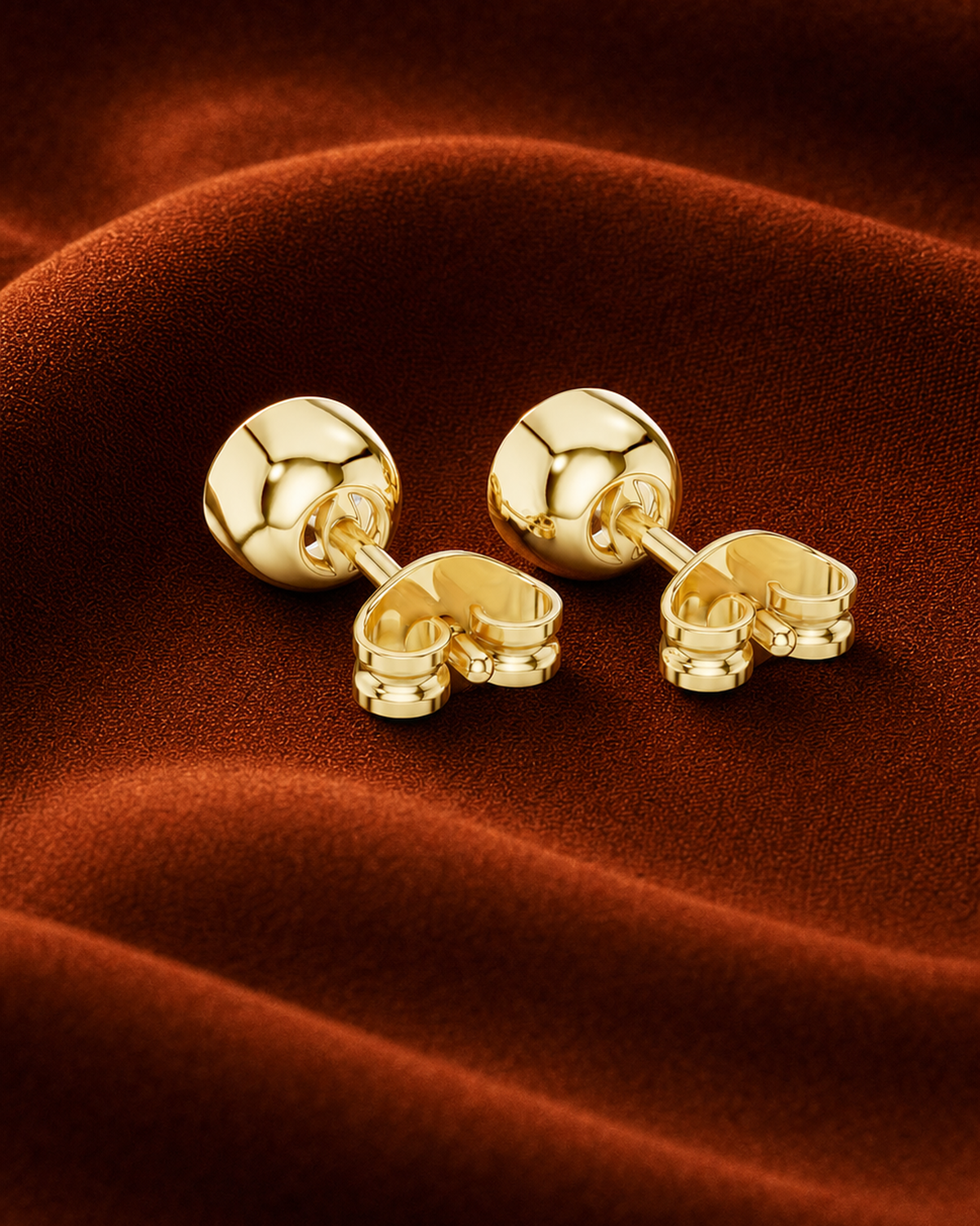 Round Bezel Diamond Stud Earrings by MONICONIC