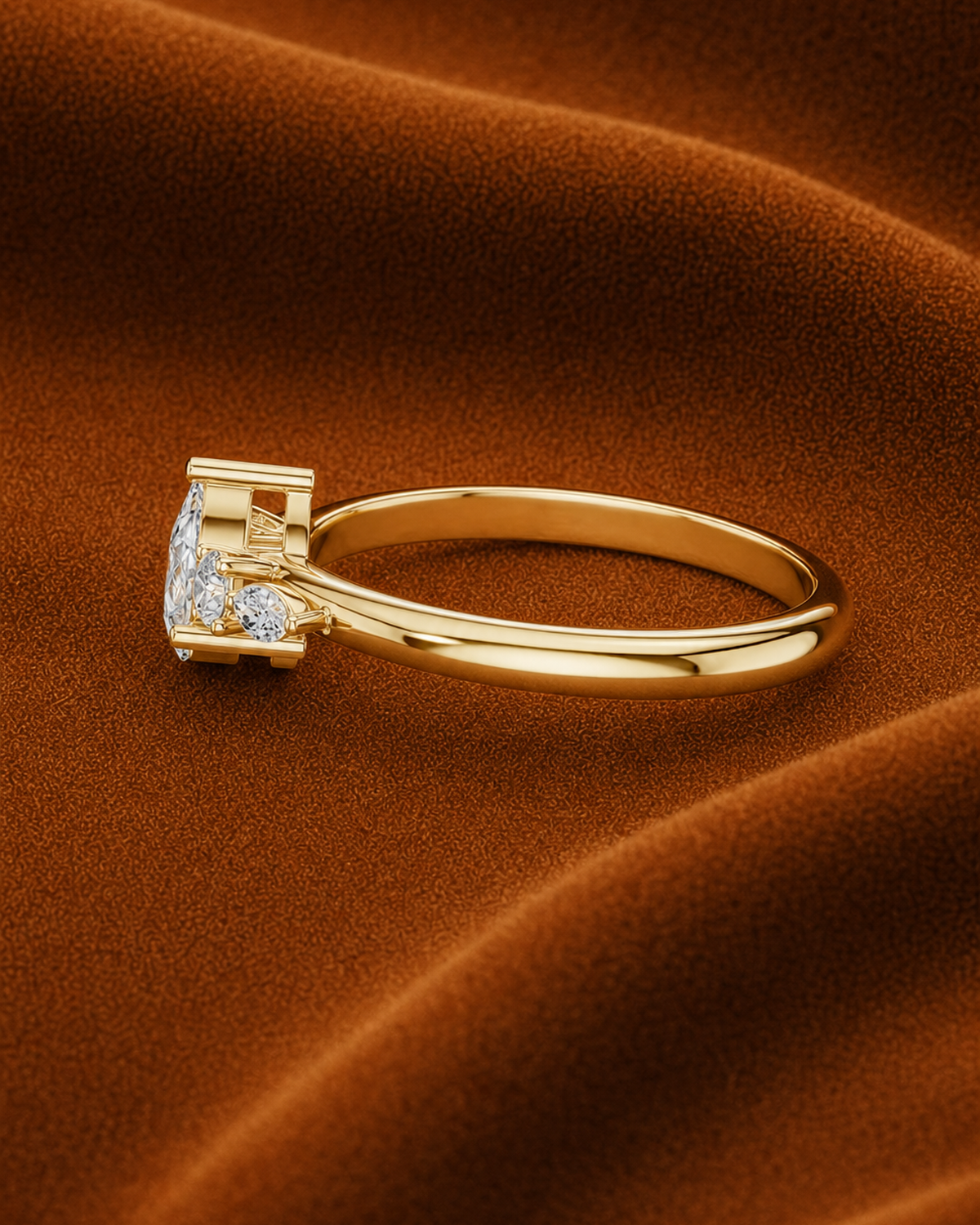 Pear Five Stone Ring by MONICONIC