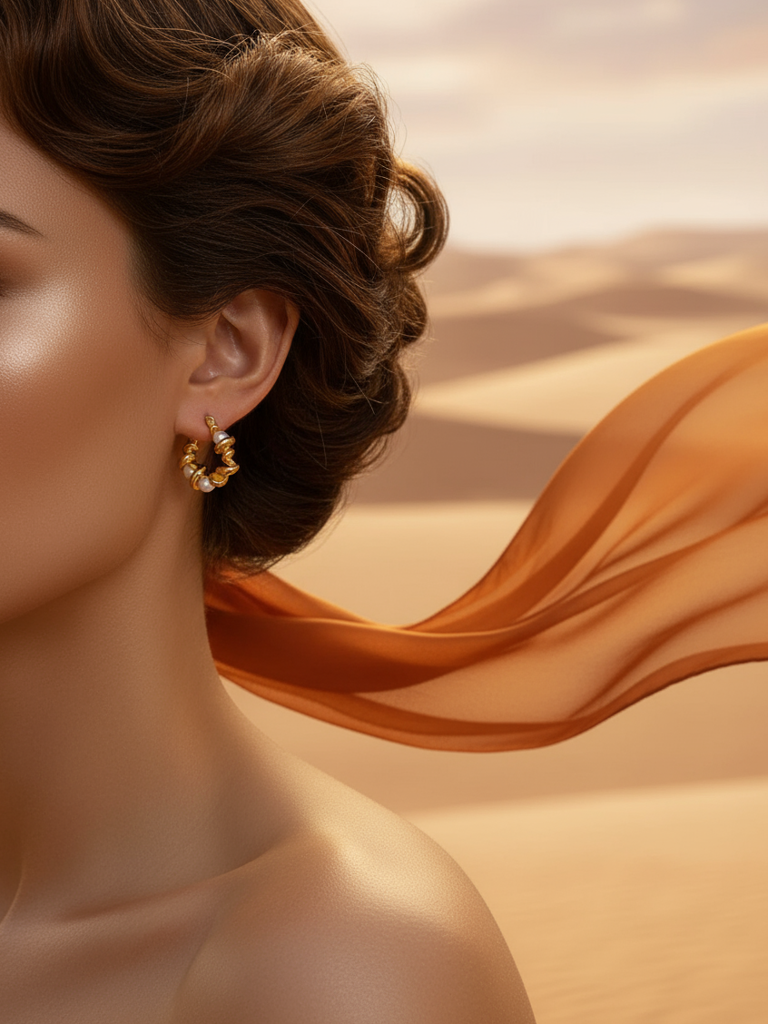 Whirl Pearl Hoops