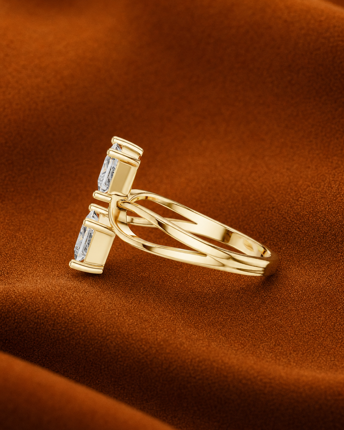 Princess-Cut Toi et Moi Ring by MONICONIC